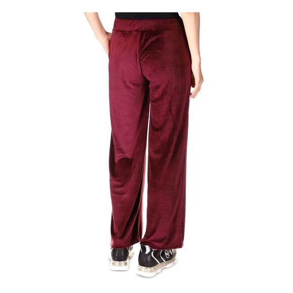 MICHAEL MICHAEL KORS Womens Burgundy Pull-on Logo Velour Straight leg Pants L - Picture 2 of 4